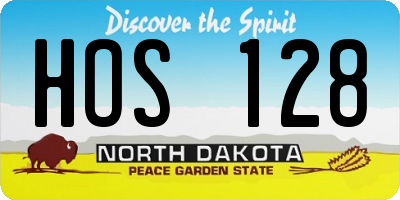 ND license plate HOS128