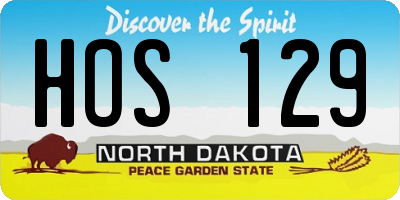 ND license plate HOS129