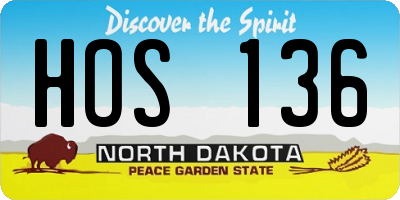 ND license plate HOS136
