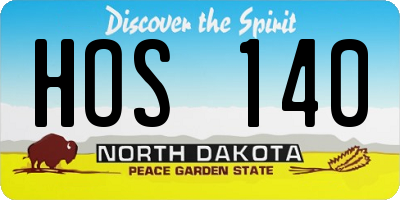 ND license plate HOS140