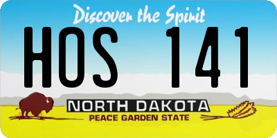 ND license plate HOS141