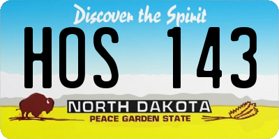 ND license plate HOS143