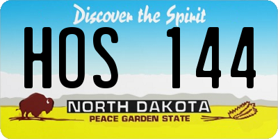 ND license plate HOS144