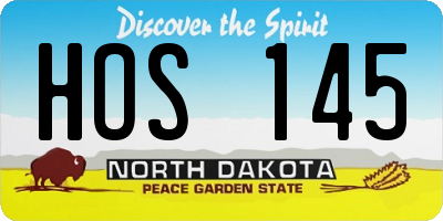 ND license plate HOS145