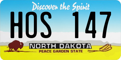 ND license plate HOS147