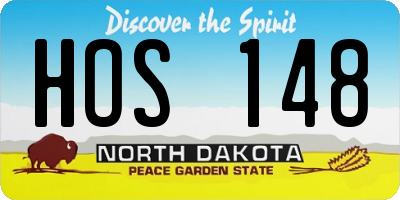 ND license plate HOS148