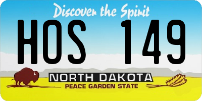 ND license plate HOS149