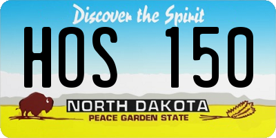 ND license plate HOS150