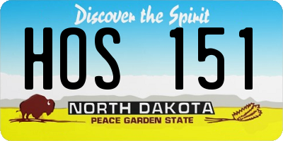 ND license plate HOS151