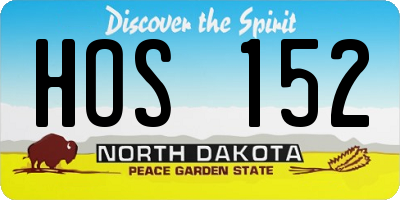 ND license plate HOS152