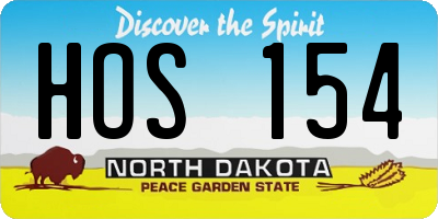 ND license plate HOS154