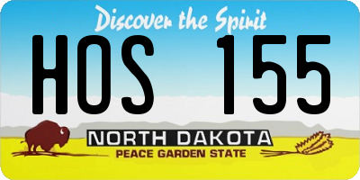 ND license plate HOS155