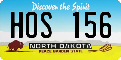ND license plate HOS156