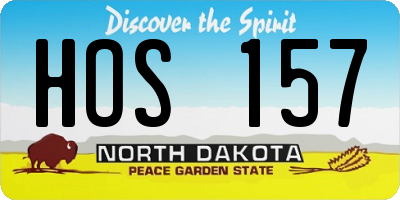 ND license plate HOS157