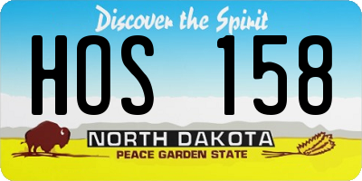 ND license plate HOS158
