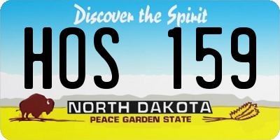 ND license plate HOS159