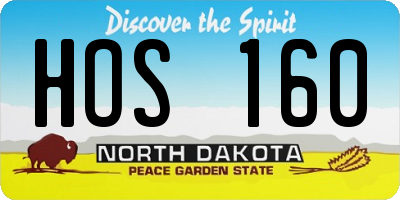 ND license plate HOS160