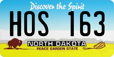 ND license plate HOS163