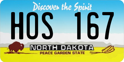 ND license plate HOS167