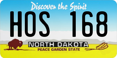ND license plate HOS168