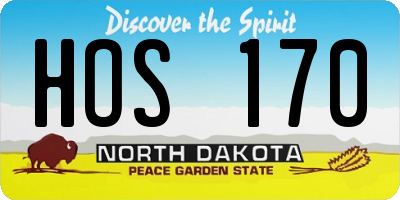 ND license plate HOS170