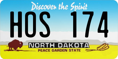 ND license plate HOS174