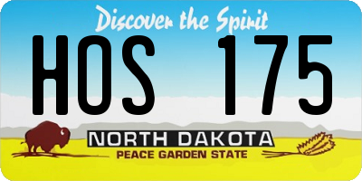 ND license plate HOS175