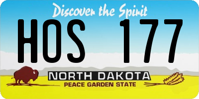 ND license plate HOS177