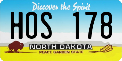 ND license plate HOS178