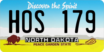 ND license plate HOS179