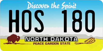 ND license plate HOS180