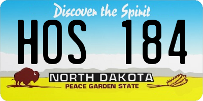 ND license plate HOS184