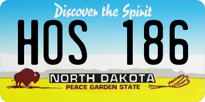 ND license plate HOS186