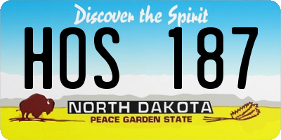 ND license plate HOS187