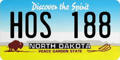ND license plate HOS188