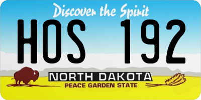 ND license plate HOS192