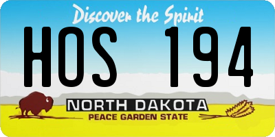 ND license plate HOS194