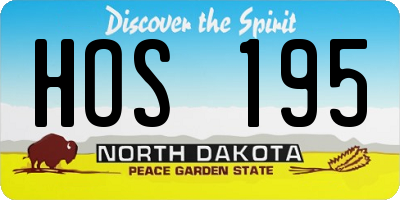 ND license plate HOS195