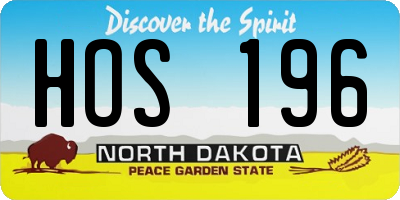 ND license plate HOS196