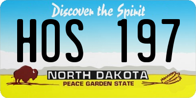 ND license plate HOS197