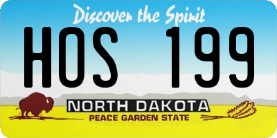 ND license plate HOS199