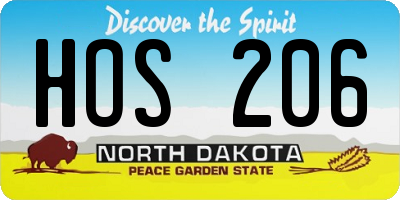 ND license plate HOS206