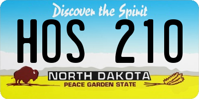ND license plate HOS210