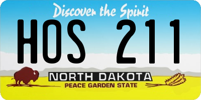 ND license plate HOS211