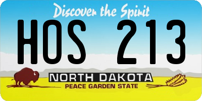 ND license plate HOS213