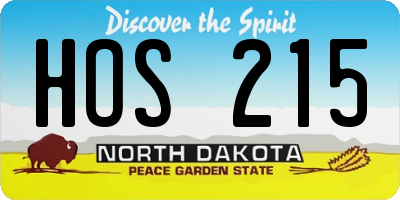 ND license plate HOS215