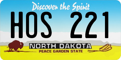 ND license plate HOS221