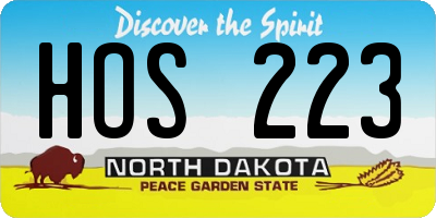 ND license plate HOS223