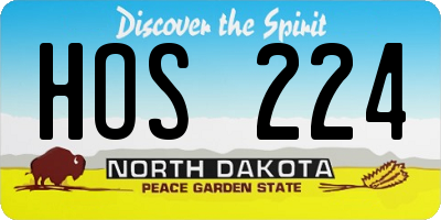 ND license plate HOS224