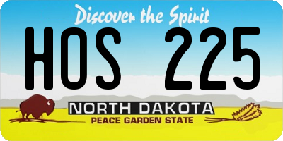 ND license plate HOS225
